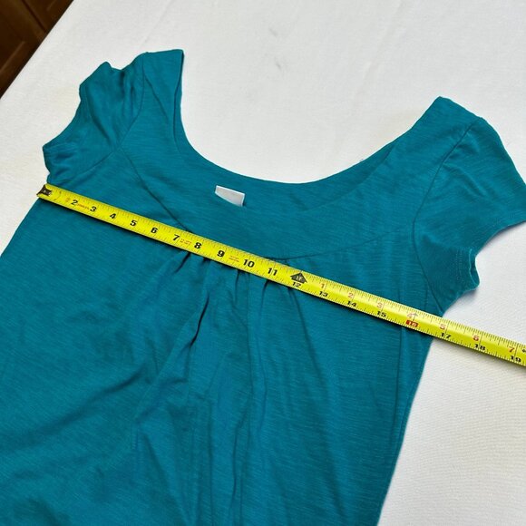 Y2K No Boundaries Blue Short Sleeve Top Size Large Side Tie Preppy 2000s - Picture 4 of 7